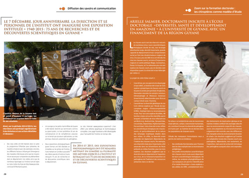 Extrait du rapport annuel 2014-2015 de l'Institut Pasteur de la Guyane